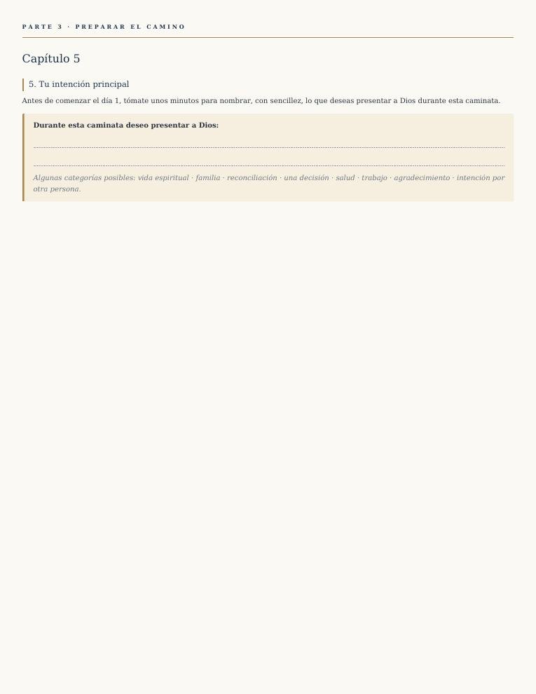 Página real para registrar la intención